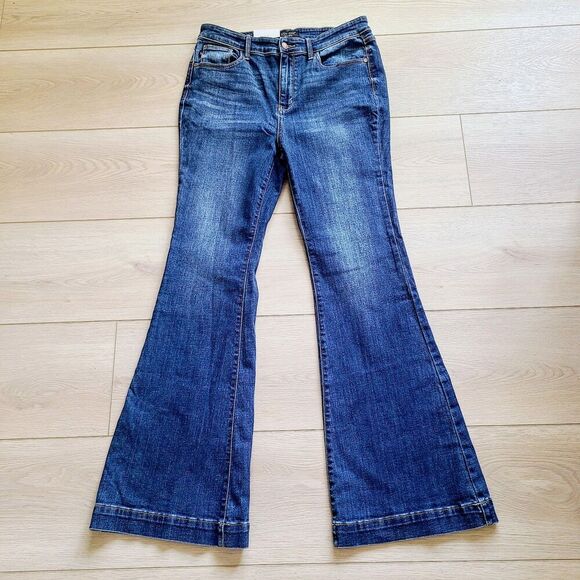 NEW‎ Judy Blue Flare Jeans 32 Blue High-Rise Stretch Denim - Picture 1 of 8
